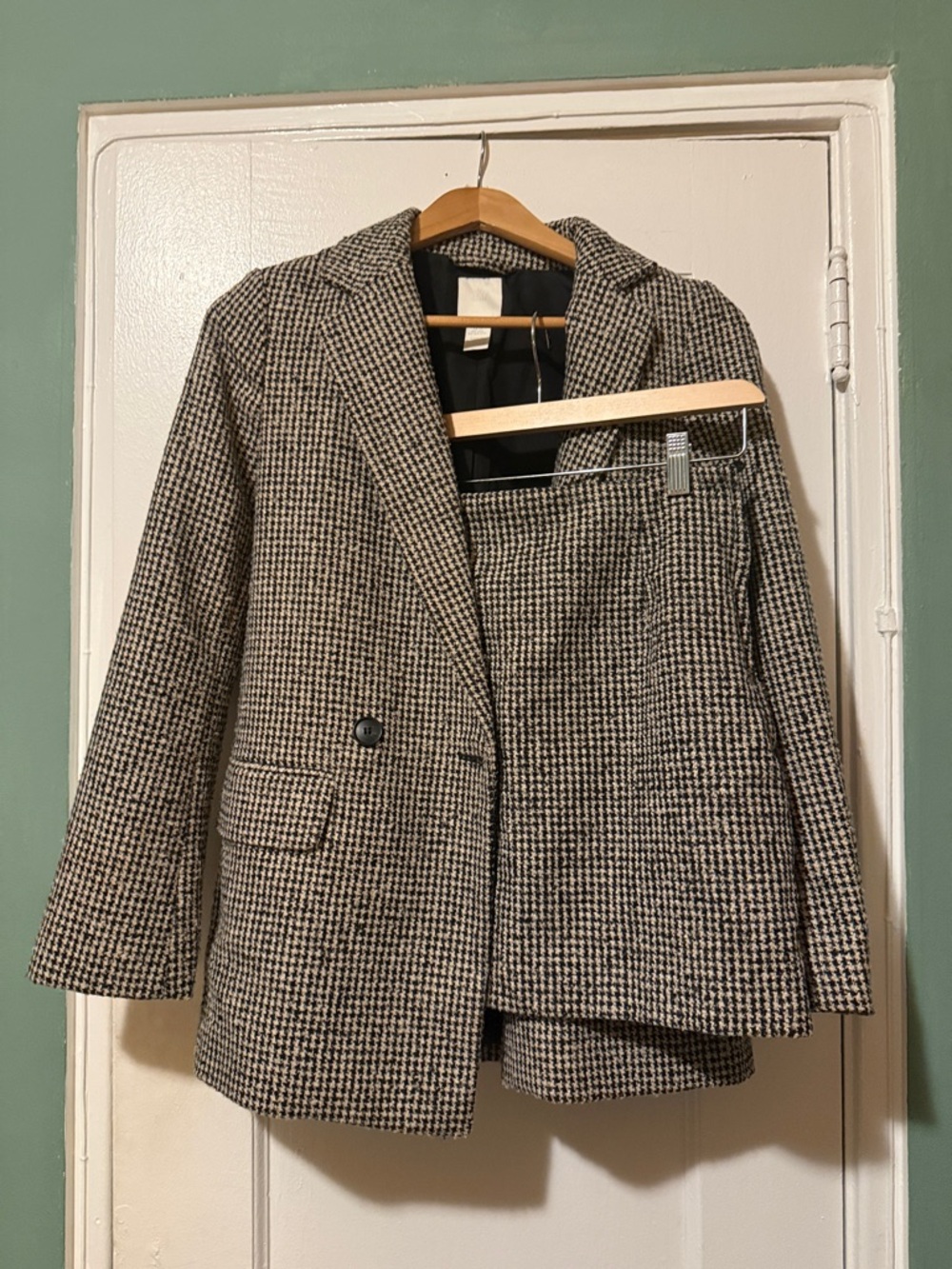 Houndstooth Black and White Blazer & Mini Skirt
